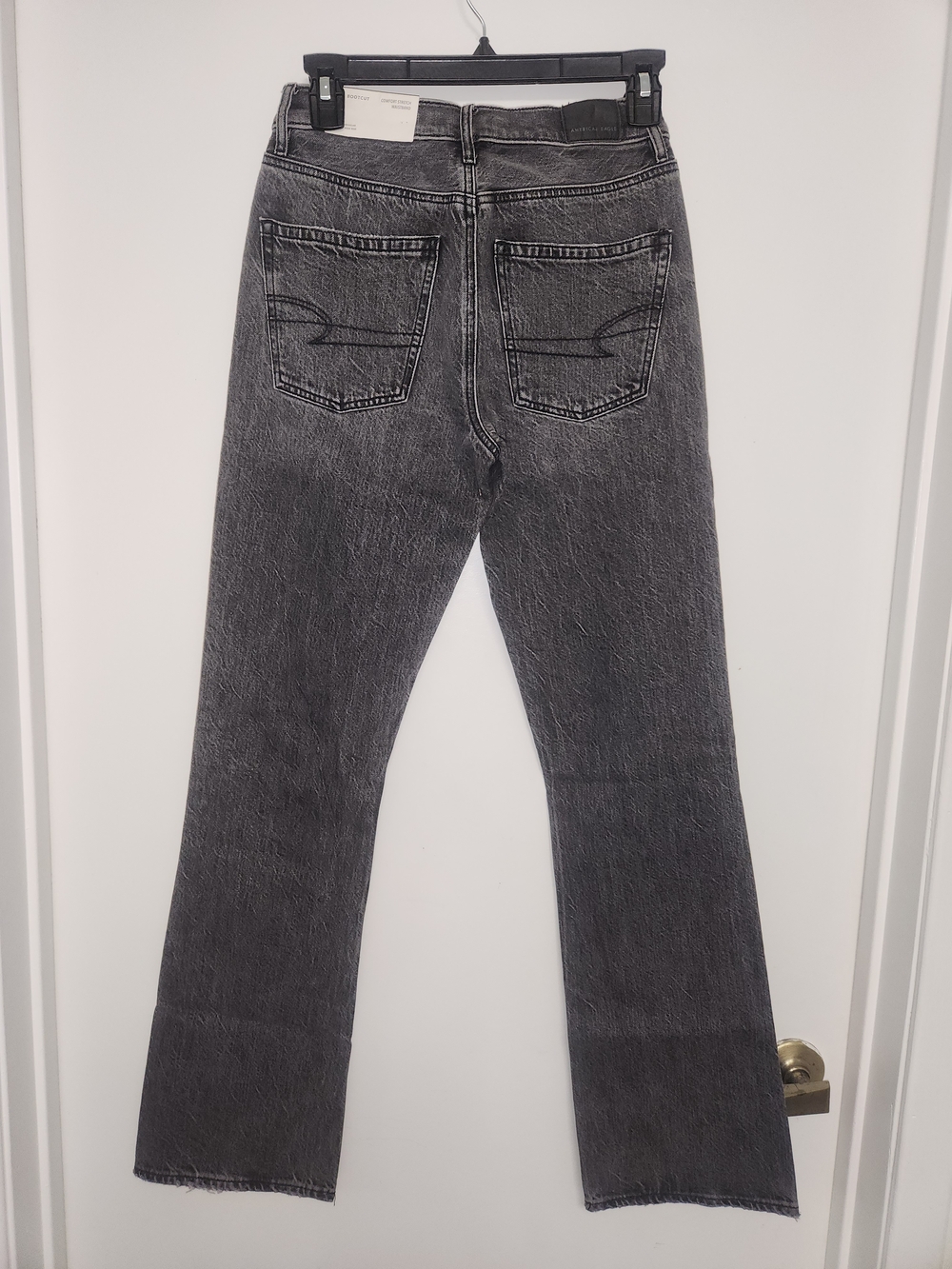 Women's High-Rise Washed Black Straight Jeans Nwt